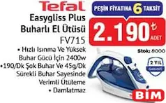 TEFAL FV715 EASYGLİSS PLUS BUHARLI EL ÜTÜSÜ 2400 W